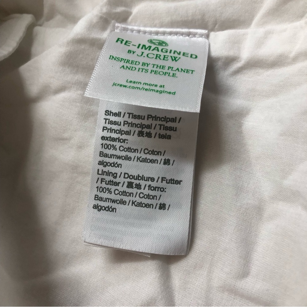NWT J.Crew Women White Smocked puff-sleeve cotton poplin dress Size XXS - Picture 9 of 9